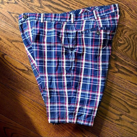 BROOKS BROS Mens Indian Plaid Flat Front Shorts Sz 38 - Picture 3 of 8